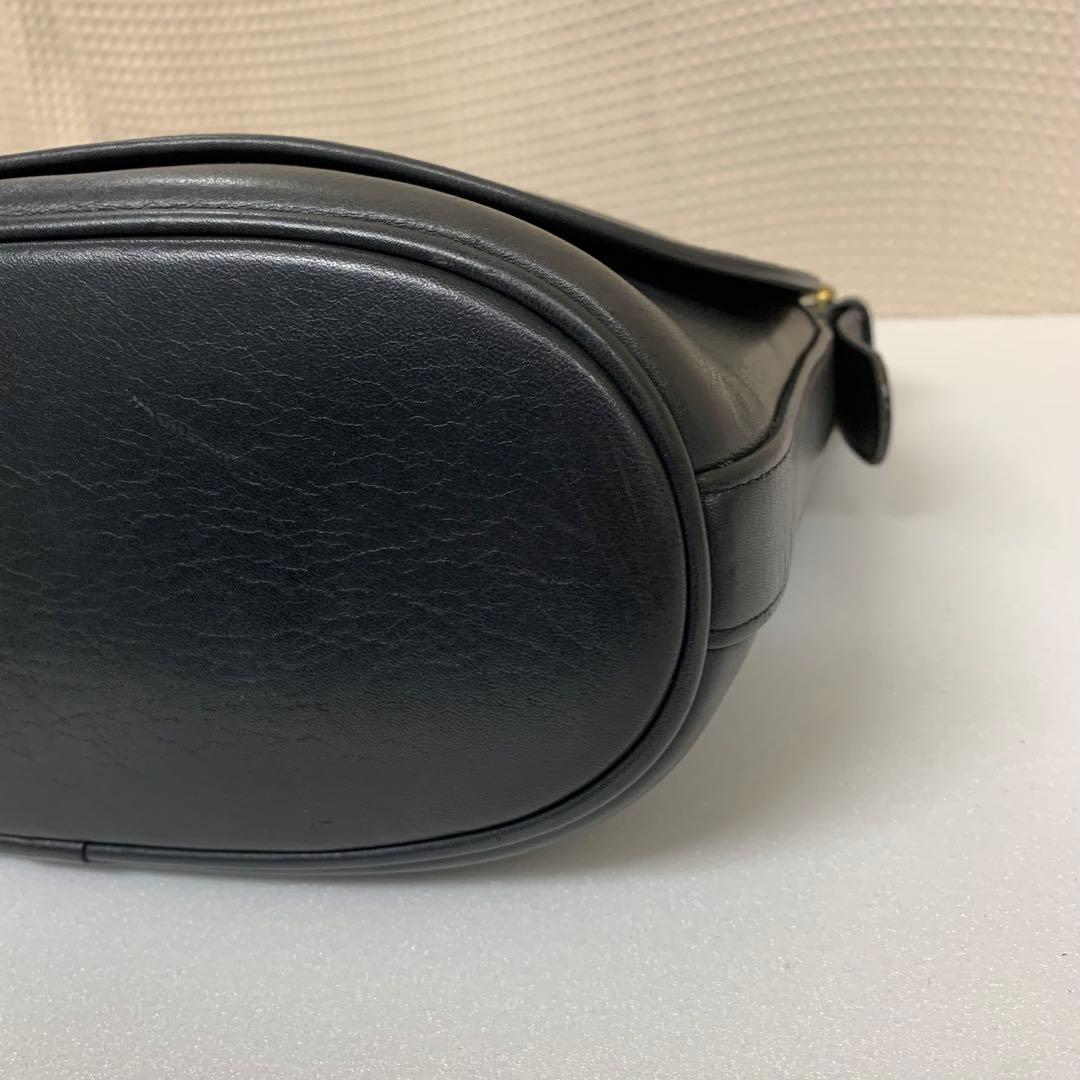 オールドコーチ ショルダーバッグ 4150 本革 ネイビー 金具 チャーム