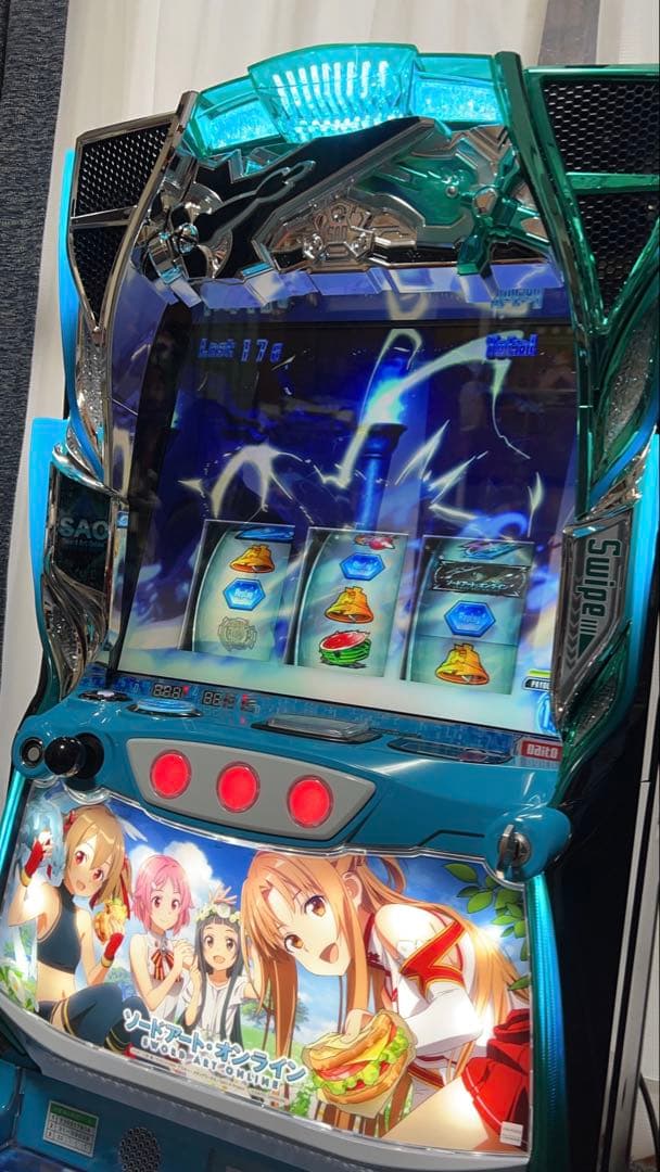 スマスロ実機　ソードアートオンライン　ピクニックパネル　データ　バイブオンオフ ソードアート・オンライン（SAO）実機 本体 PUSHバイブON・OFF可能