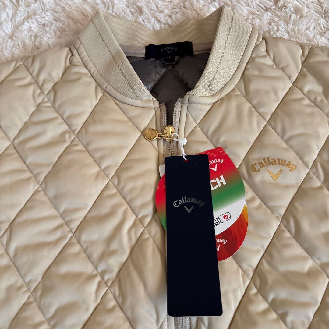 新品　キャロウェイ　中綿 フルジップ ブルゾン　ベージュ　LL 送料込み