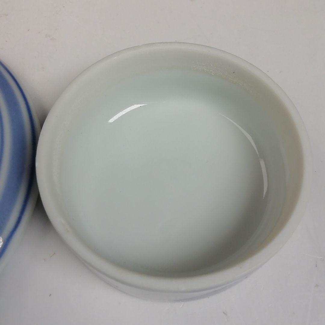 T958 香合 『染付 引臼』『高野昭阿弥 造』 共箱 茶道具