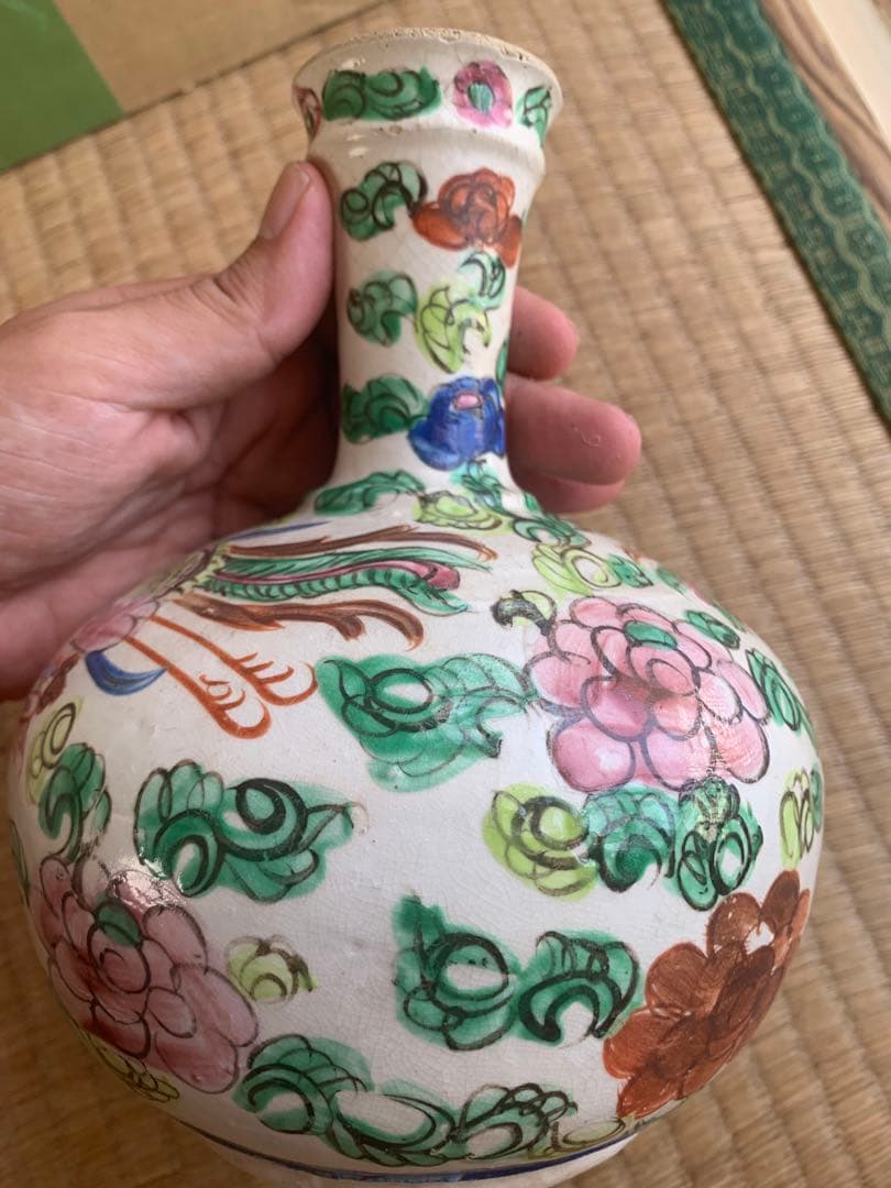 中国清時代五彩花瓶