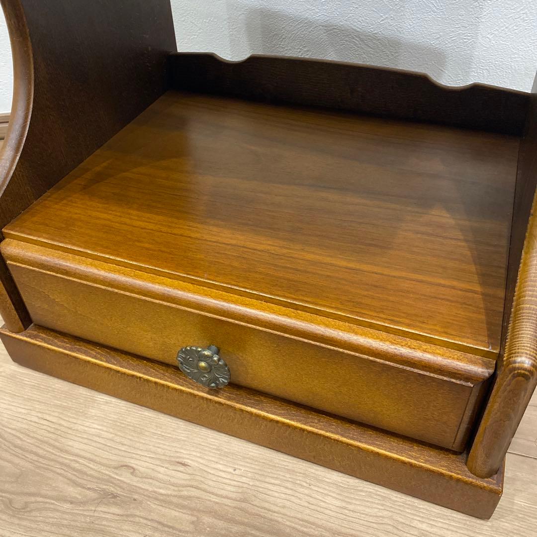 カリモク サイドテーブル ナイトテーブル 電話台 回転