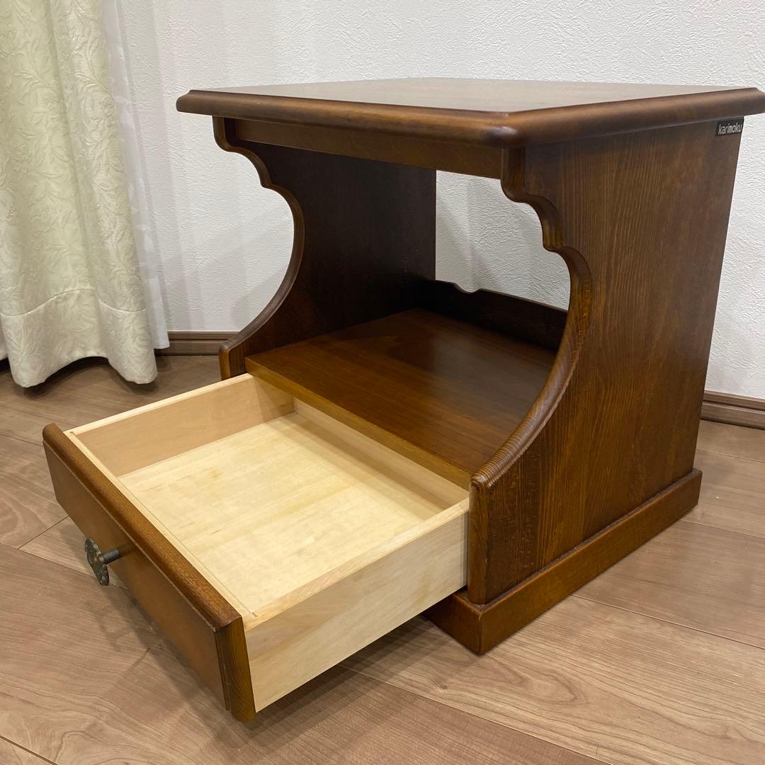 カリモク サイドテーブル ナイトテーブル 電話台 回転