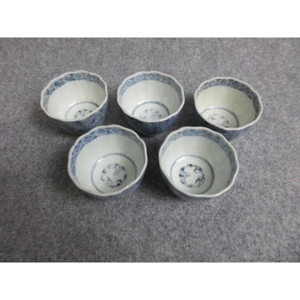 古伊万里染付微塵唐草向付5個 [B28202] - メルカリ