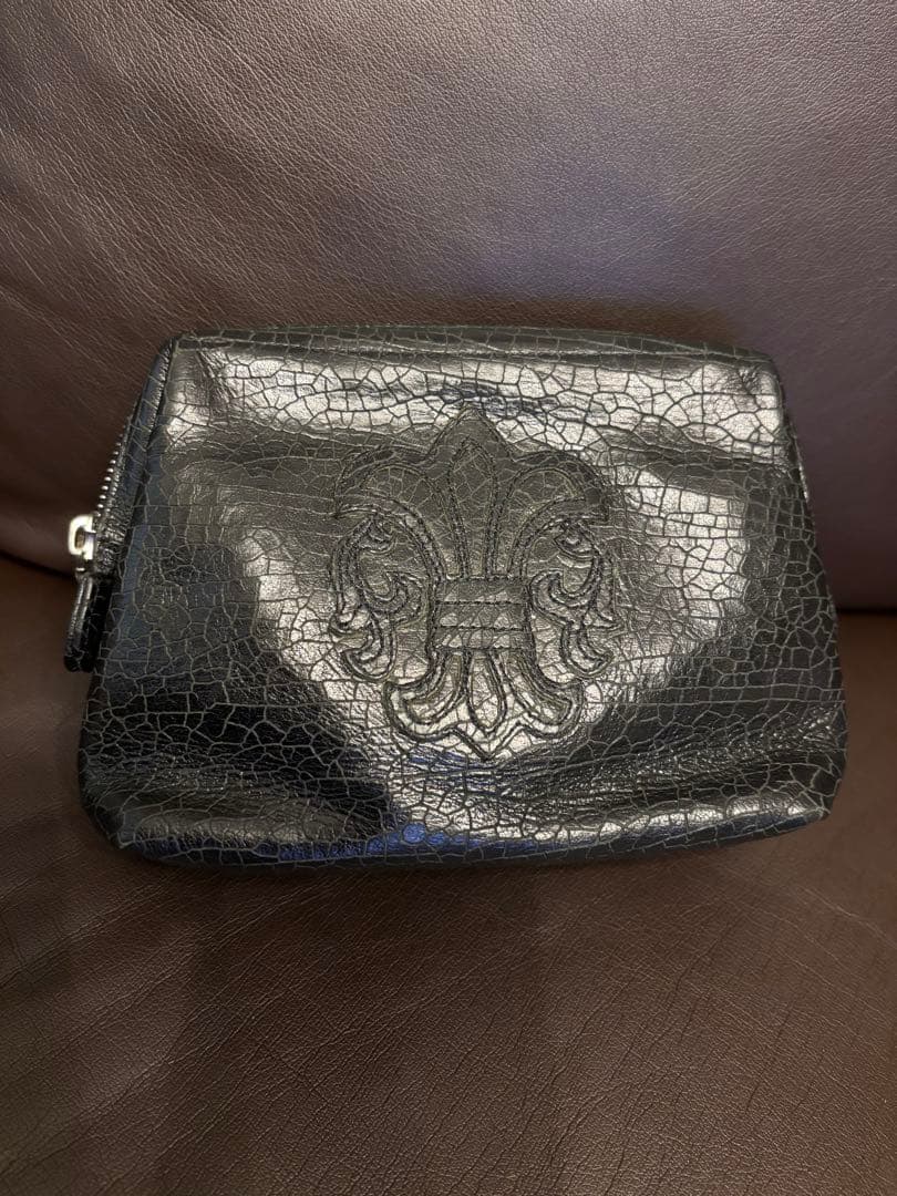 クロムハーツ 黒 ポーチ 中型