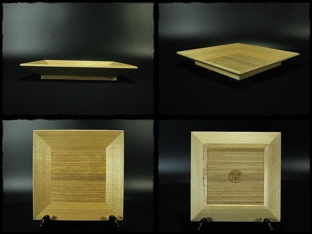 盆他５点 楽 桐四方盆 表正 ツボツボ丸盆 茶道具 f23