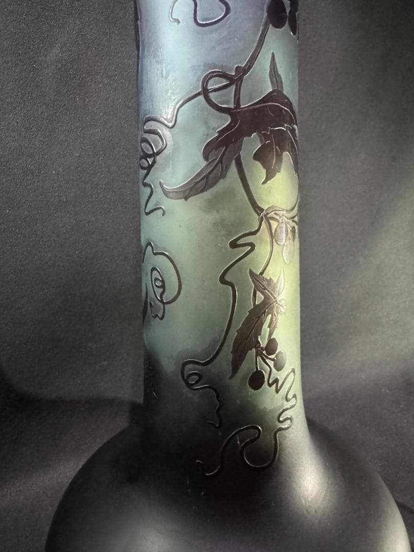 アンティーク】エミール・ガレ Émile Gallé『トケイソウ』花瓶