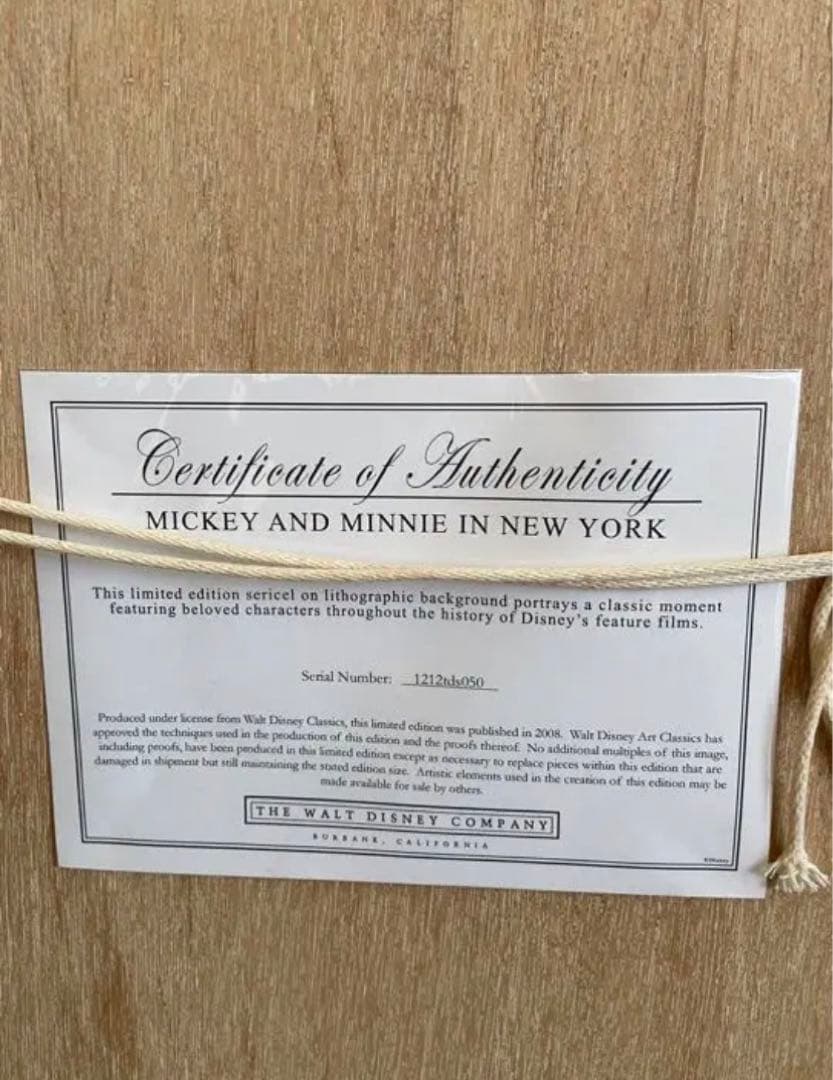 ディズニー　ミッキー　ミニー \"NEW YORK\" セル画