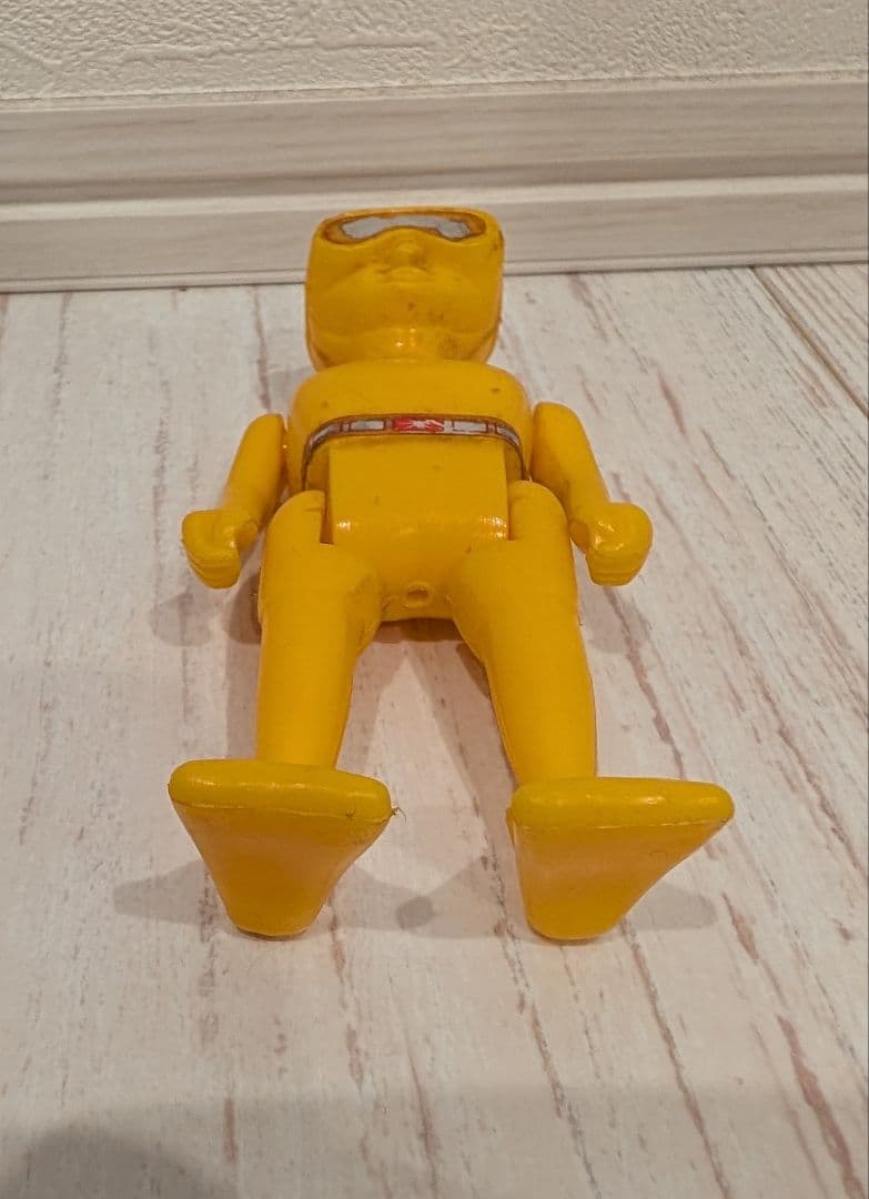 昔のソフビ 詳細不明 無版権 ダイバー風 ソフビ 人形 パチ 黄色 昭和レトロ