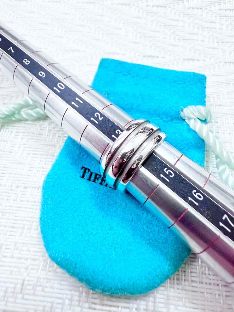 ティファニー　グルーブドリング　ダブルライン　リング　指輪　研磨済み　14号