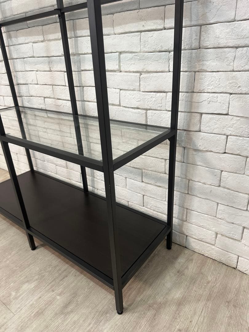 ②【東京都内23区配送無料】イケア 棚 ガラス 陳列 本棚 収納 ディスプレイ