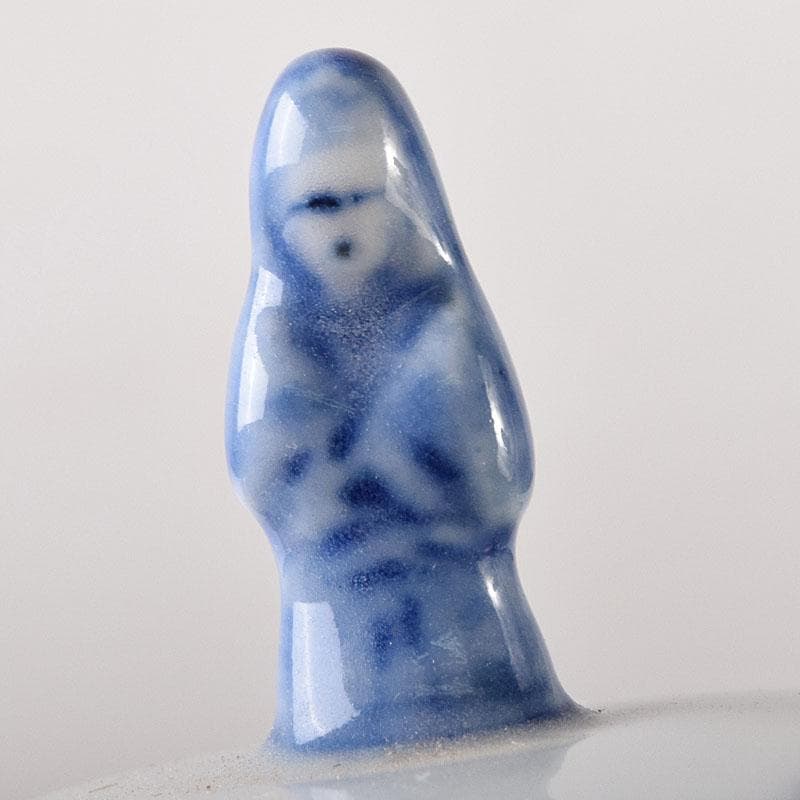 茶道具 京焼 平安 橋本龍岳造 染付 有馬筆 香合 共箱 V 7318 美術品