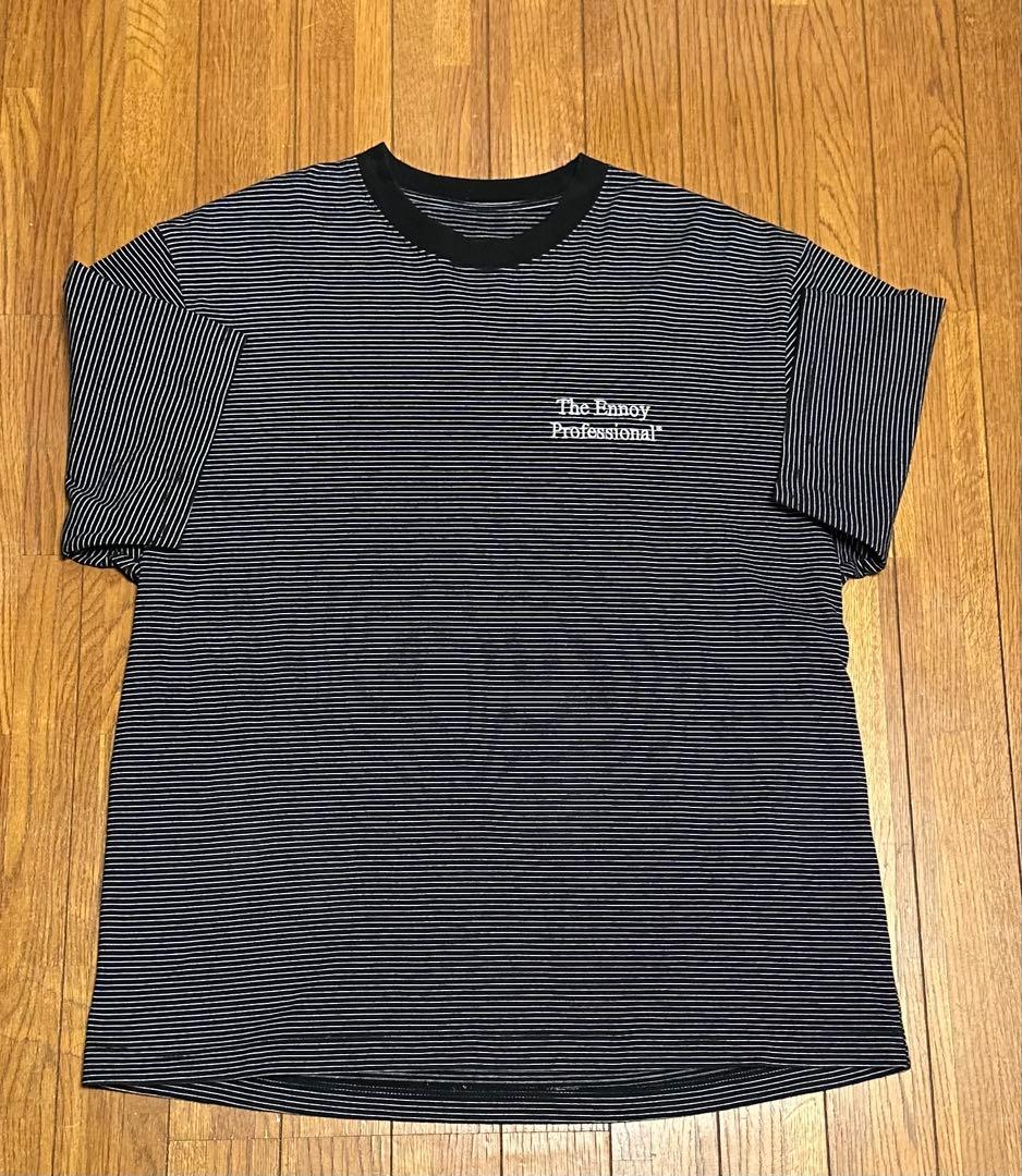 ENNOY S/S Border T-Shirt BLACK × WHITE M