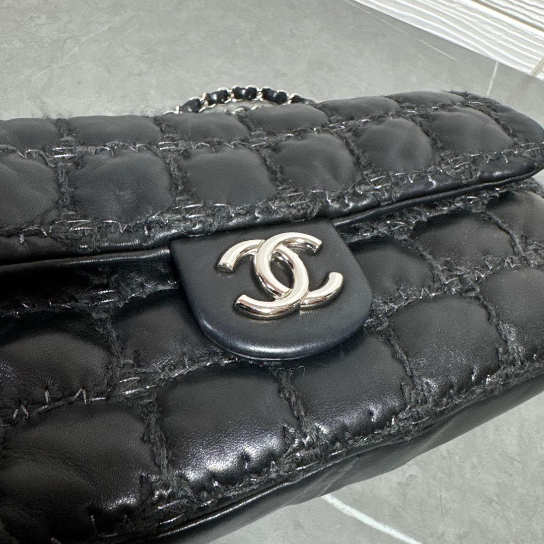 CHANEL シャネル　チェーンショルダーバッグ チョコバー　ツイードステッチ