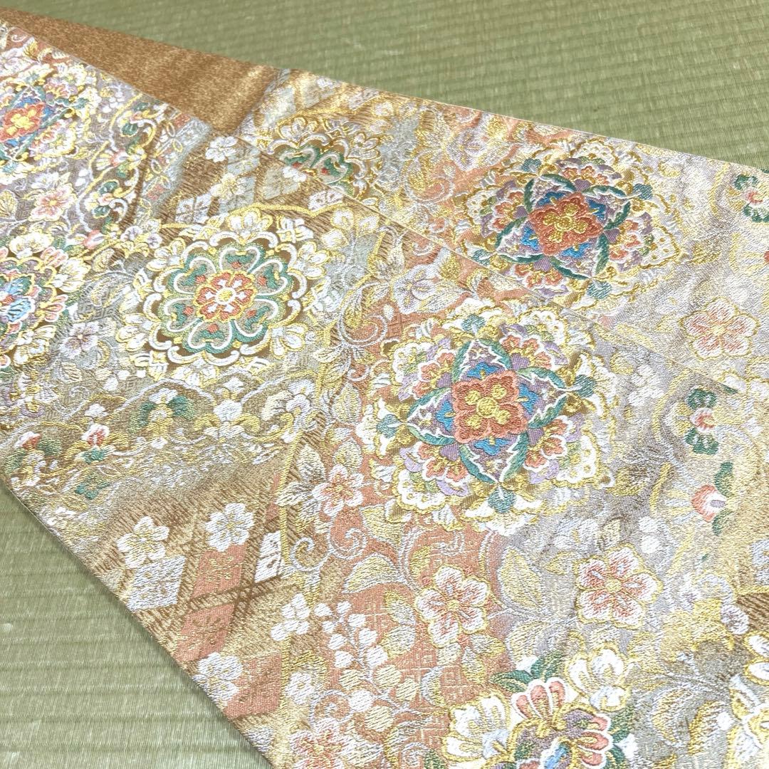 専用ページ　正絹　袋帯《吉祥花紋様》