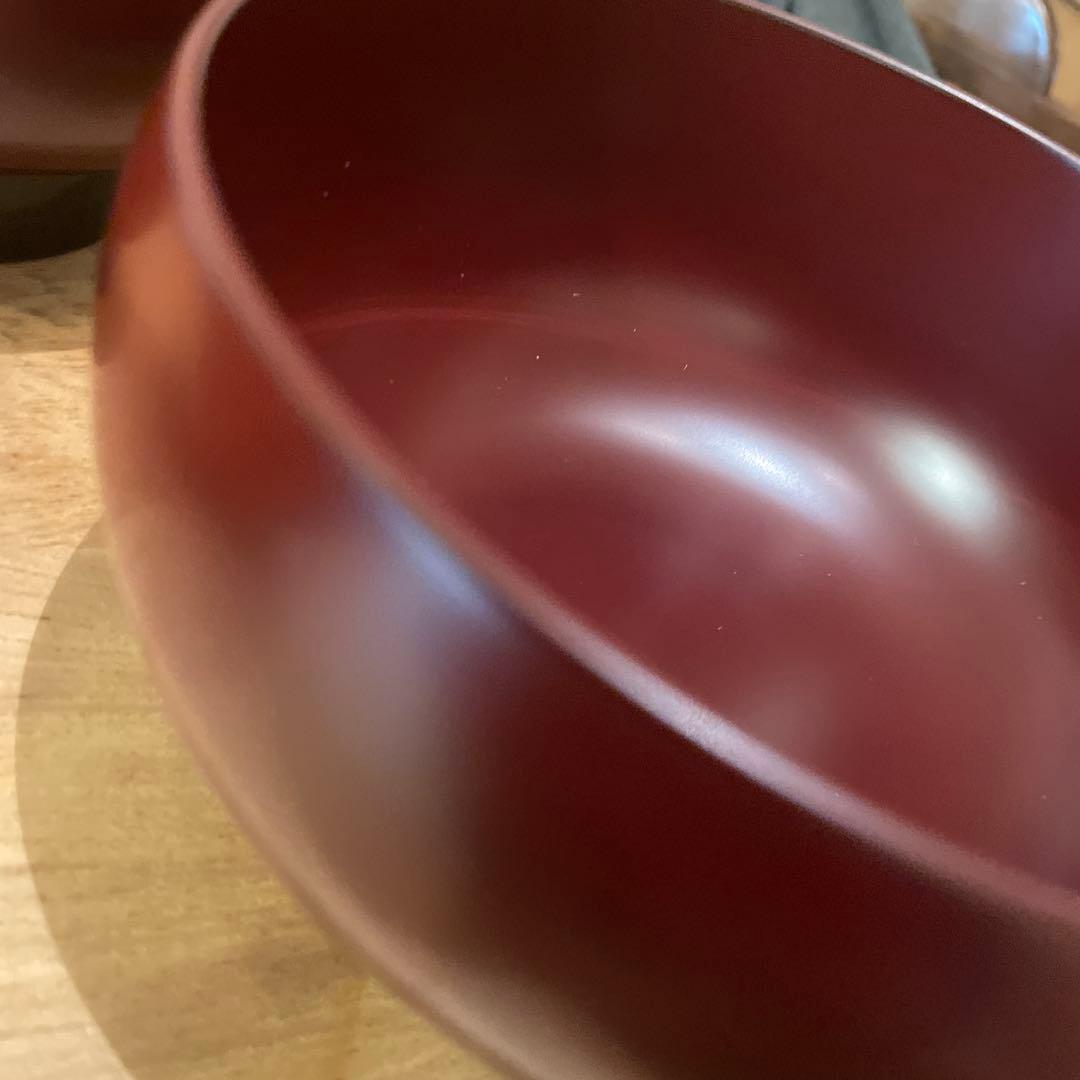 越前塗り　古代朱　どんぶり　5セット