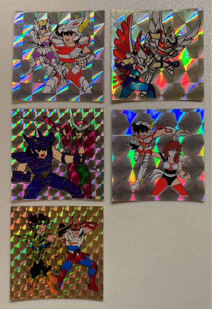 (おまけ4点付き) 聖闘士星矢　アマダ　駄菓子屋シール　プリズム16枚　キラ