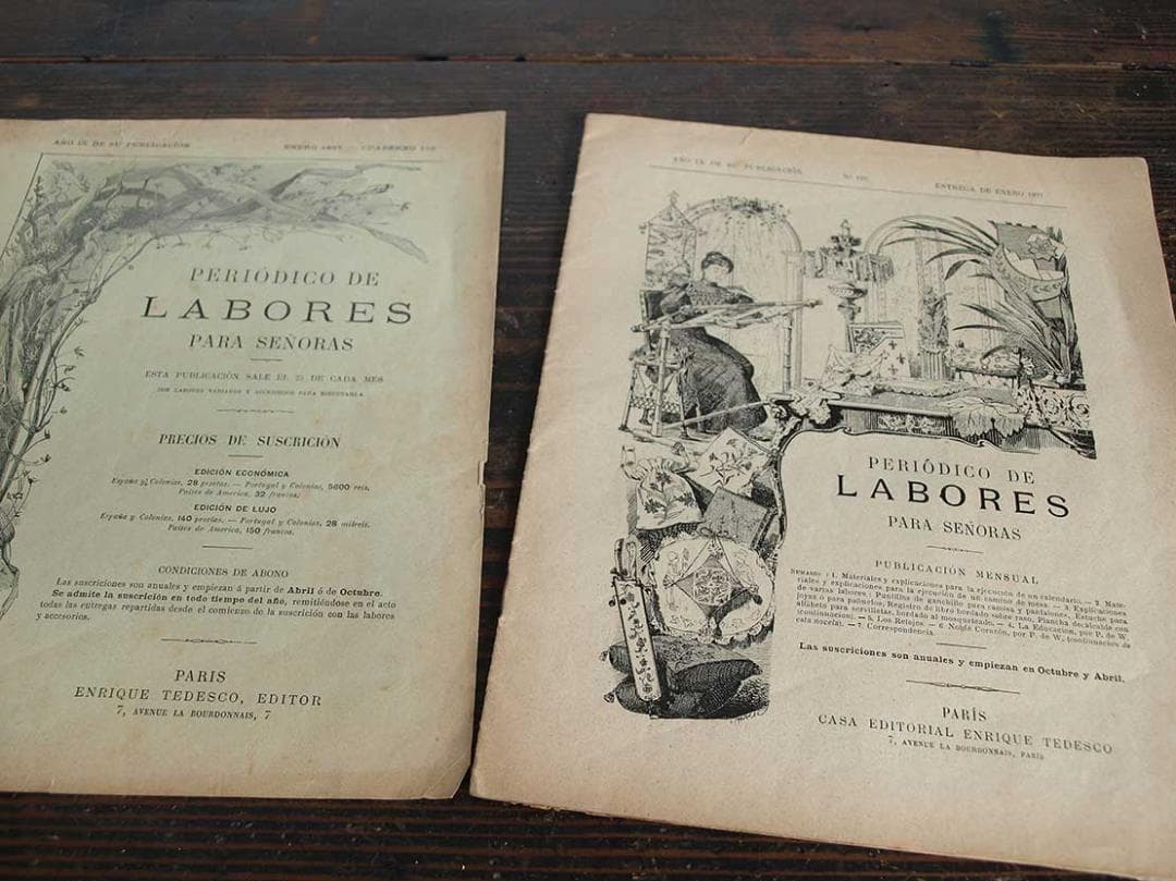 稀少 刺繍図案集 手芸雑誌 1897年６冊 手刺繍 手芸 アール・デコ/J896