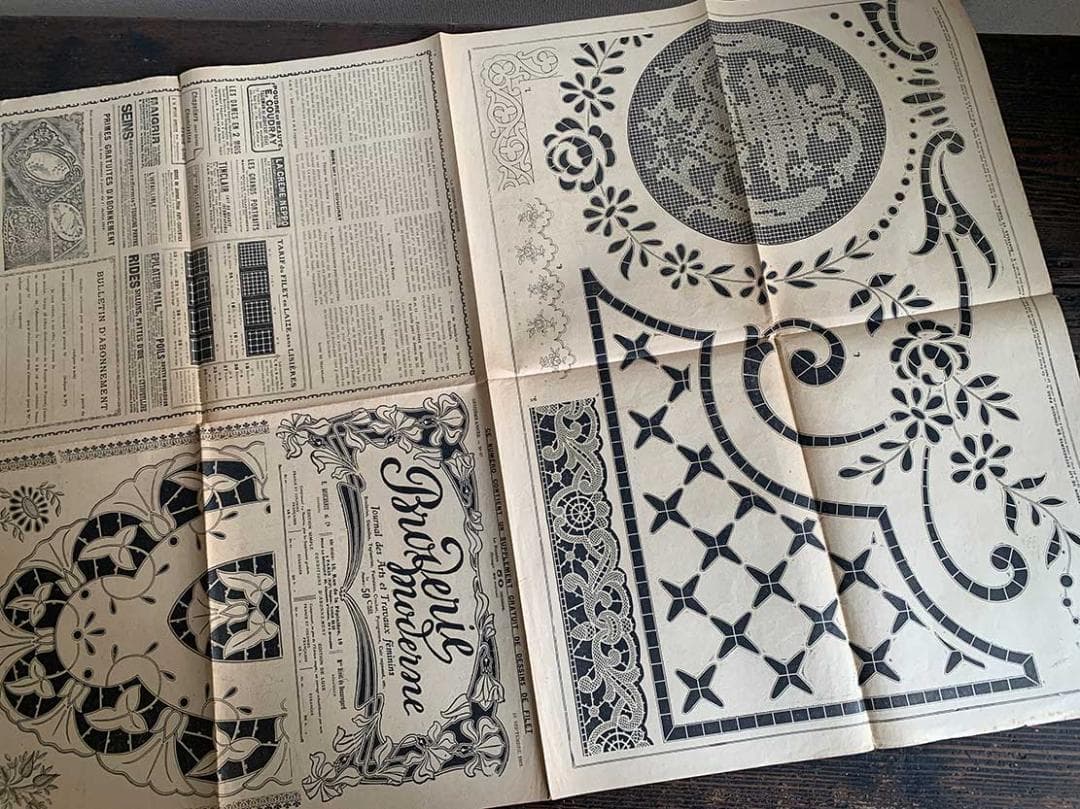 稀少 刺繍図案集 手芸雑誌 1897年６冊 手刺繍 手芸 アール・デコ/J896