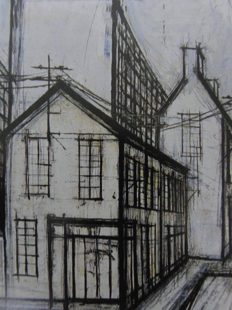 ベルナール・ビュッフェ「Paysage de banlieue」希少画集の額装画