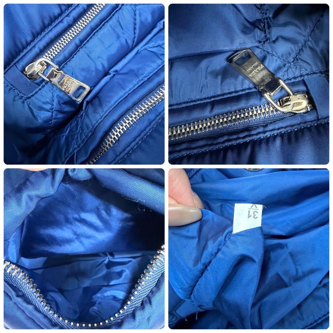 PRADA テスートボンバー　2WAY ハンドバッグ　ナイロン　ブルー　2WAY