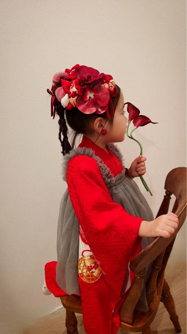 ふ*か様 七五三　七五三髪飾り　ヘッドドレス　着物髪飾り　リメイク髪飾り　051