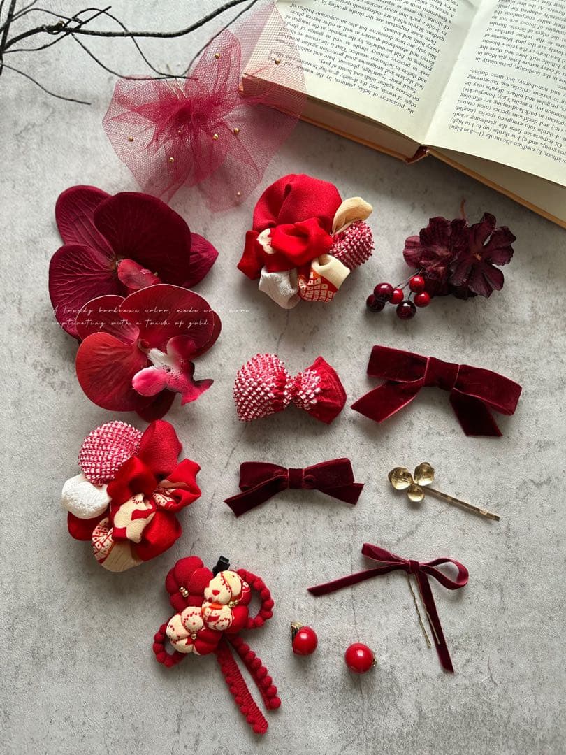 ふ*か様 七五三　七五三髪飾り　ヘッドドレス　着物髪飾り　リメイク髪飾り　051