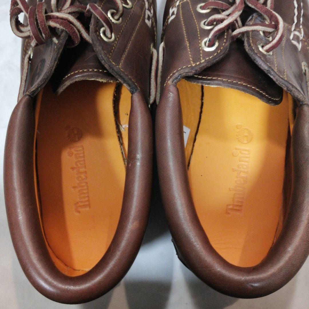 Timberland ブラウン レザー デッキシューズ