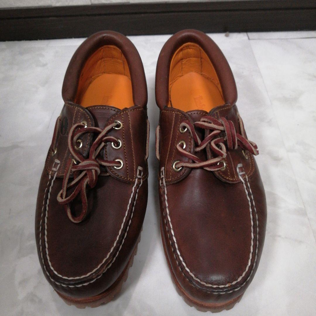 Timberland ブラウン レザー デッキシューズ