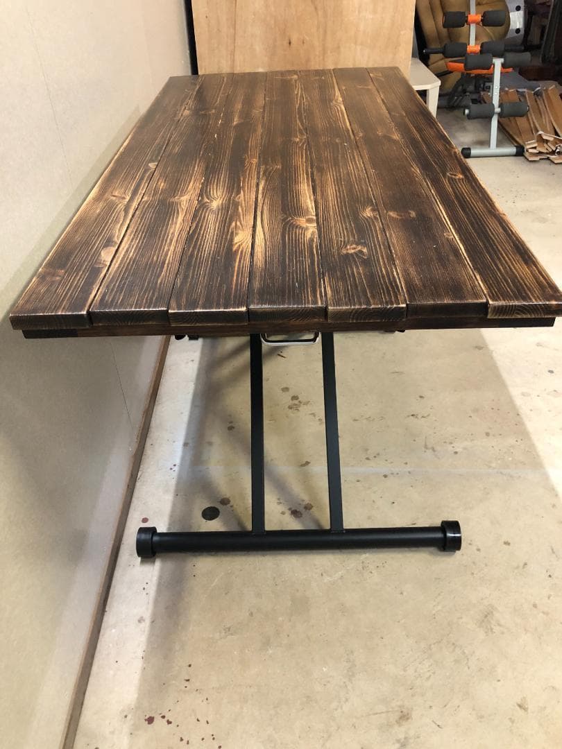 ヴィンテージ風　昇降式テーブル　ダイニングテーブル　0912-3