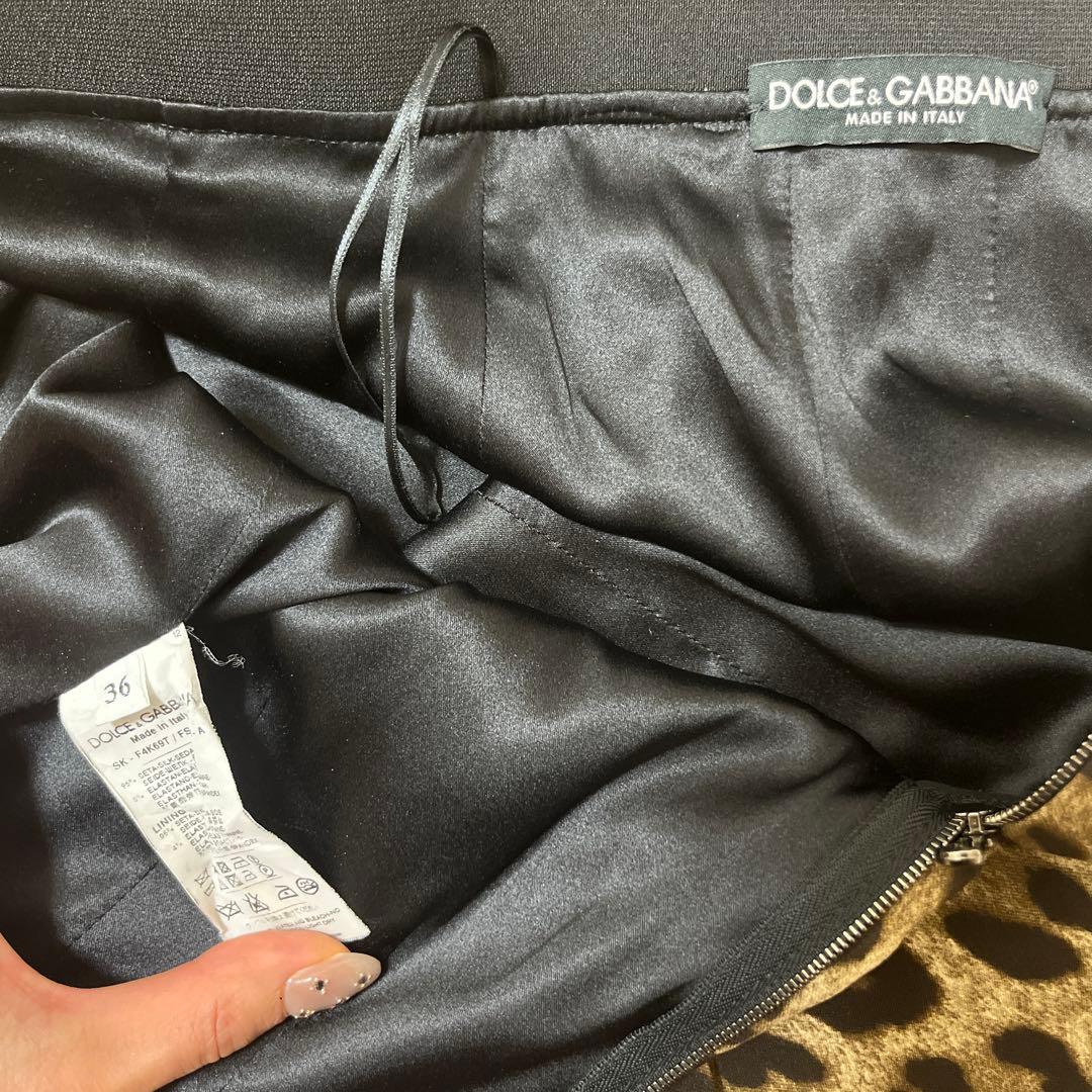 Dolce & Gabbana レオパード柄タイトスカート 36