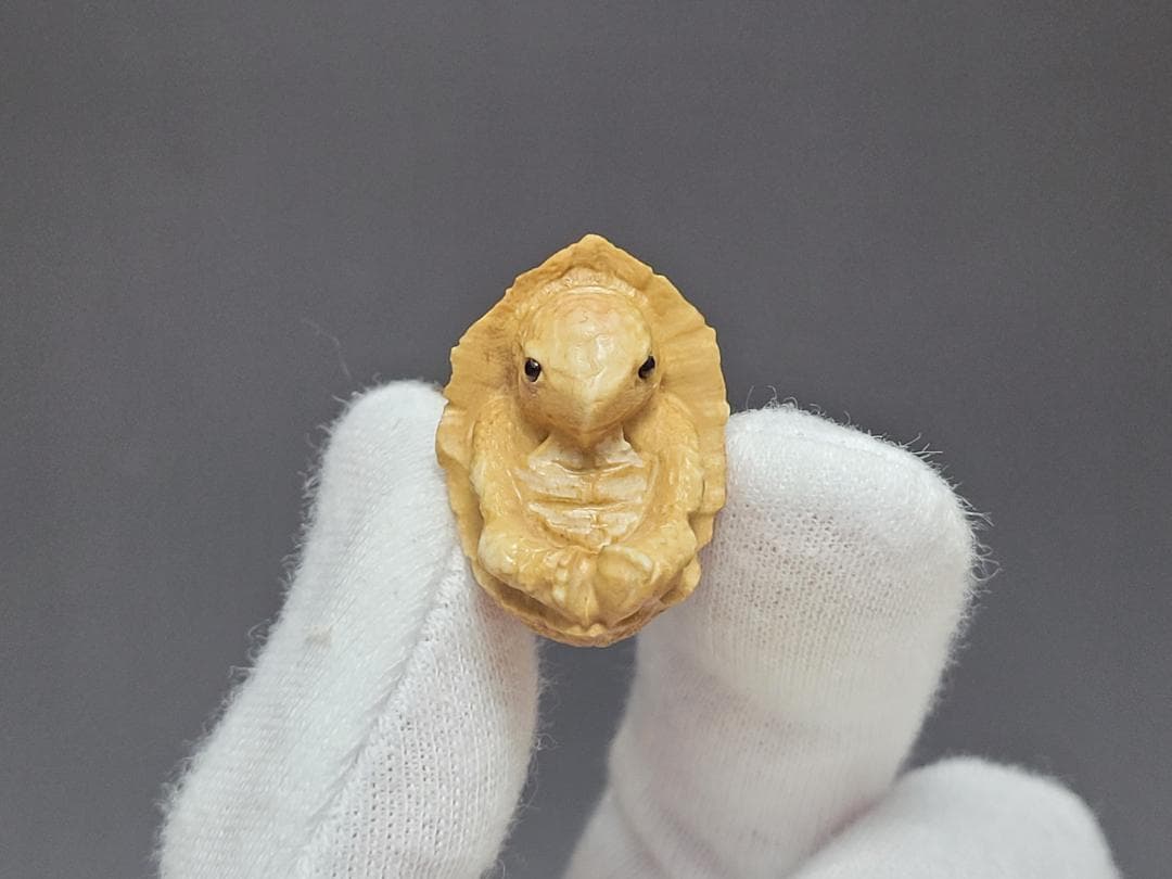 津田真瑞作 『猩々床置』 【共箱付(ラベル入) 】 時代金工 銅製