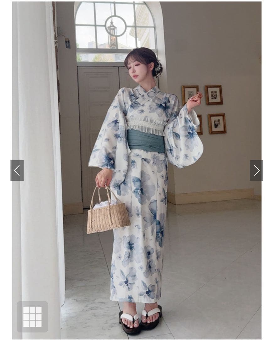 GRL グレイル 浴衣 2Way水彩花柄浴衣セット[fy027] ショート丈