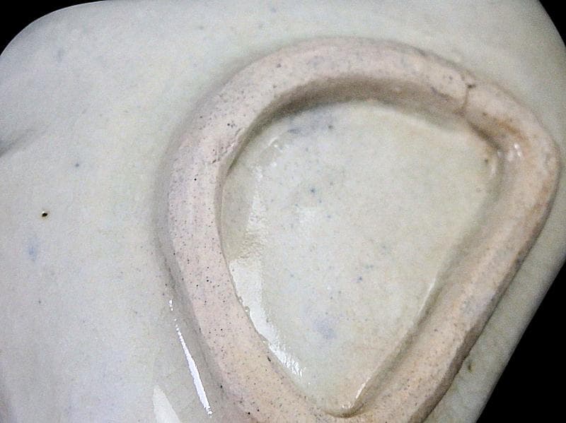 古伊万里 染付 型刷印判 幾何学文様 富士型変形皿 豆皿