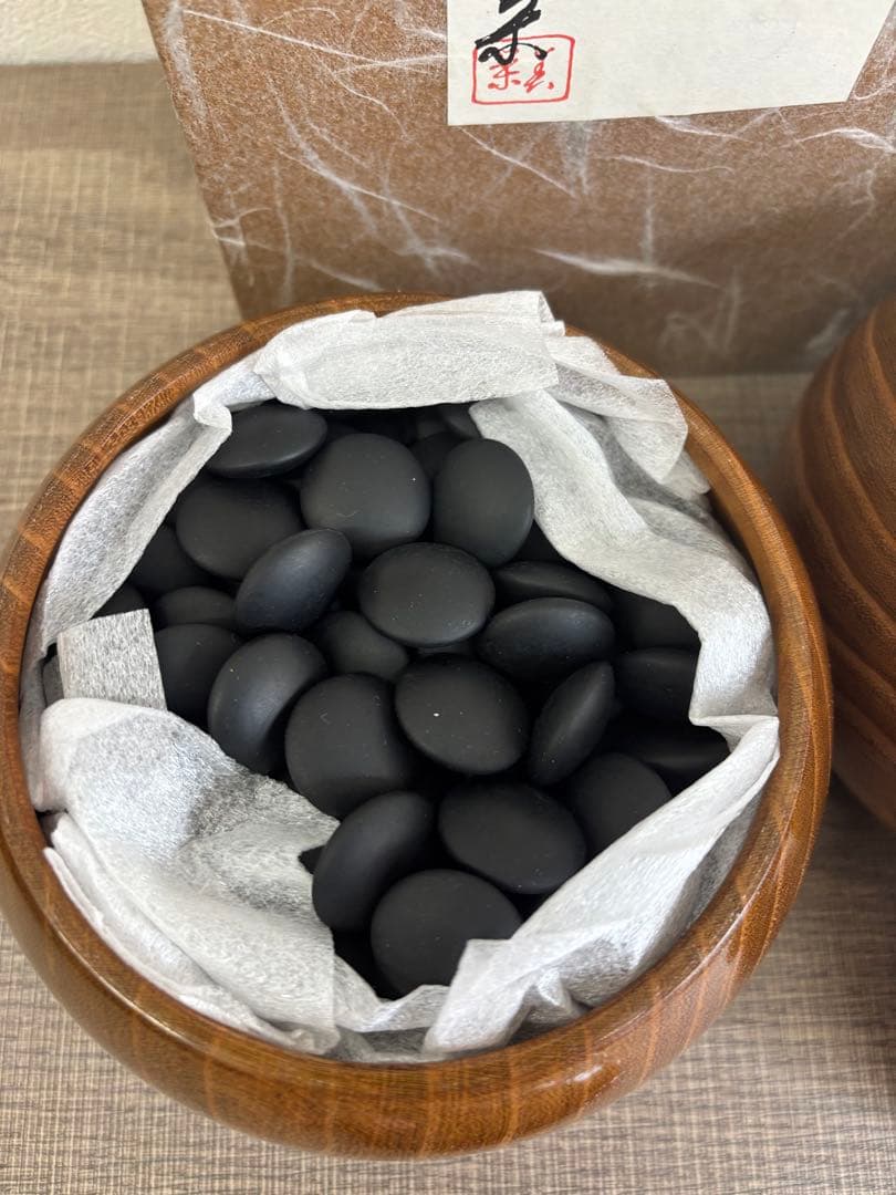 本蛤碁石 34号 183個 本那智黒 181個 厚み9.5cm 雪印 囲碁 特大