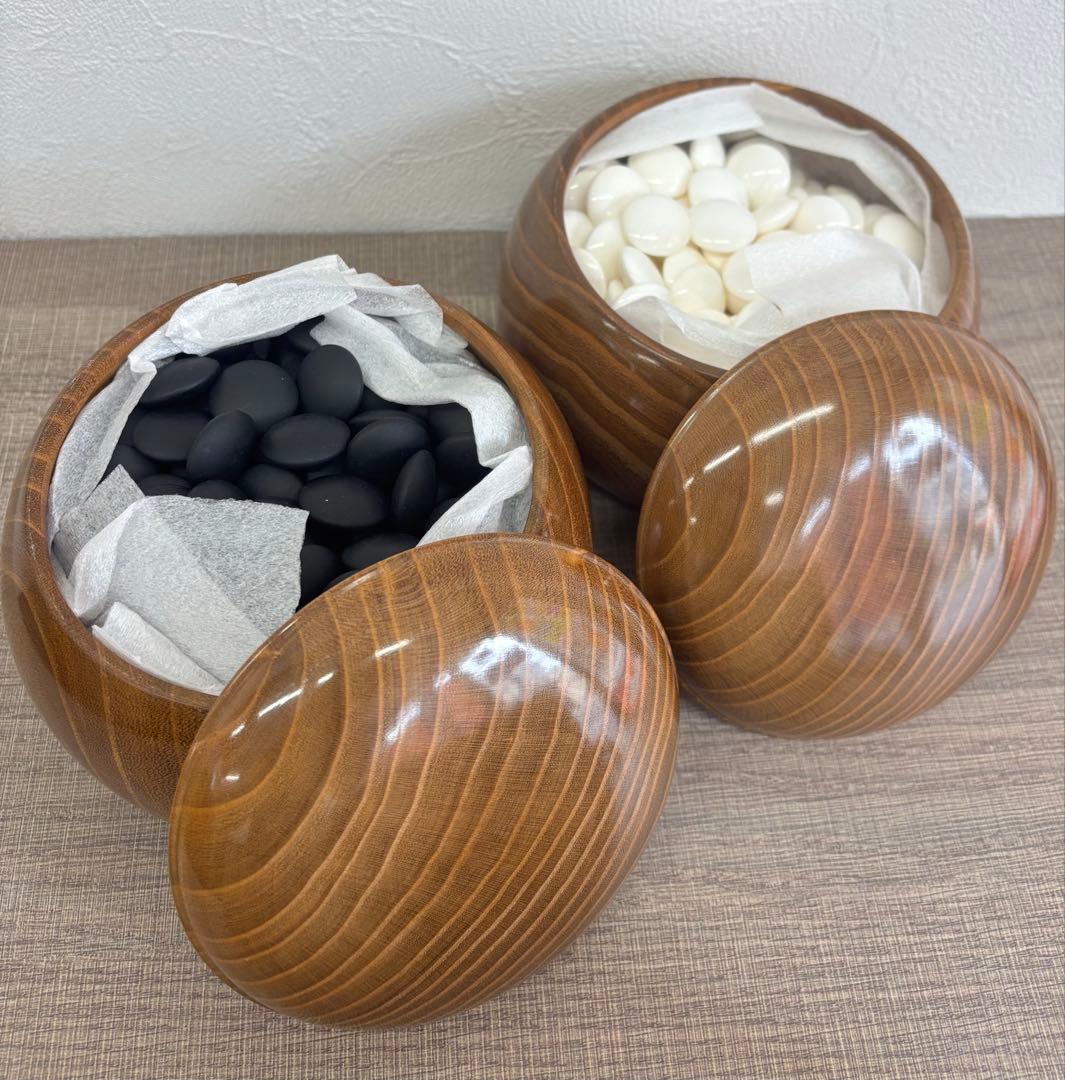 本蛤碁石 34号 183個 本那智黒 181個 厚み9.5cm 雪印 囲碁 特大