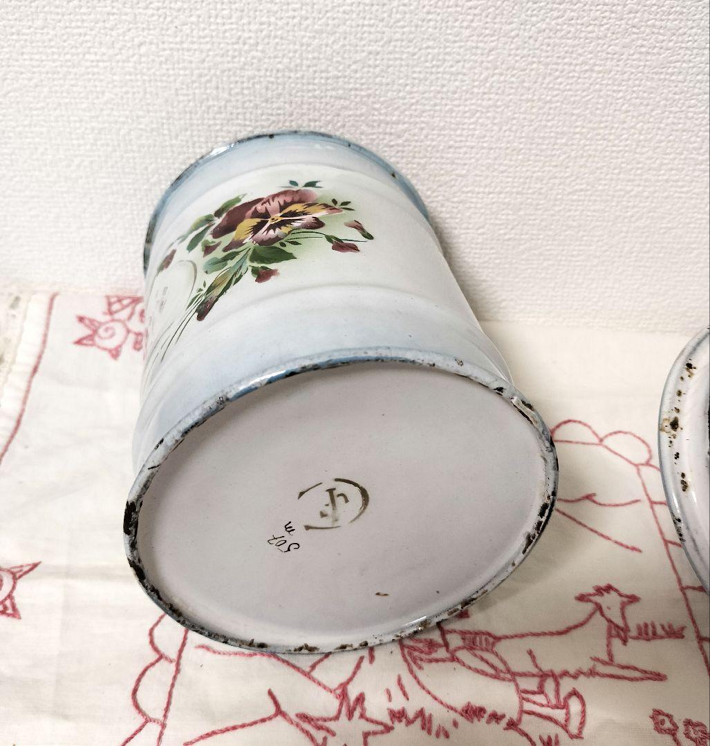 フランス JAPY ジャピー ホーロー キャニスター パンジー柄