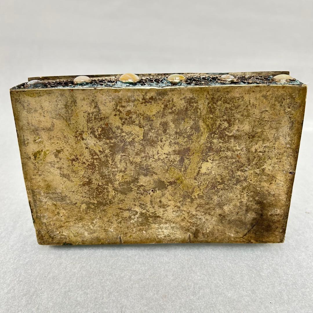 A019希少骨董外国製宝箱アンティーク高4cm幅15cm奥行10㎝現状品