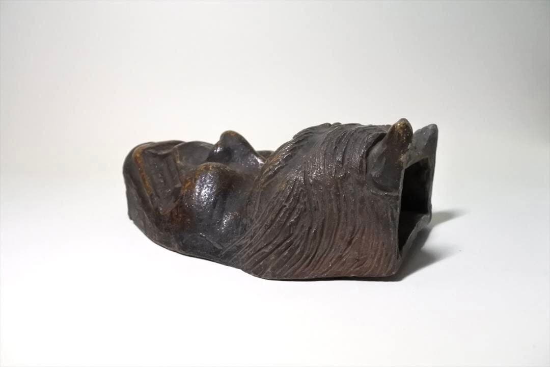 アンティーク　鬼面　掛花生　陶磁器 a