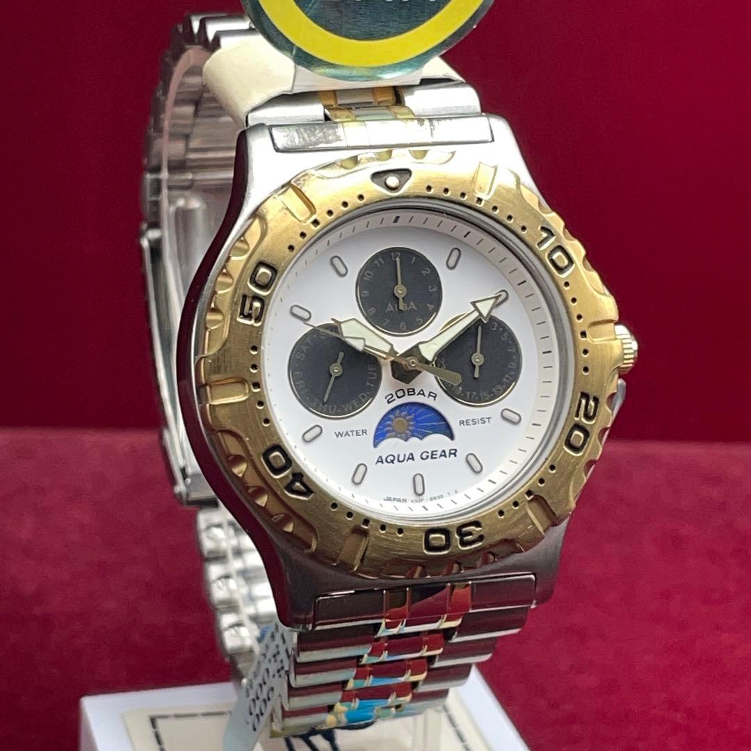 希少 未使用 90s SEIKO ALBA アクアギア ムーンフェイズ ダイバー