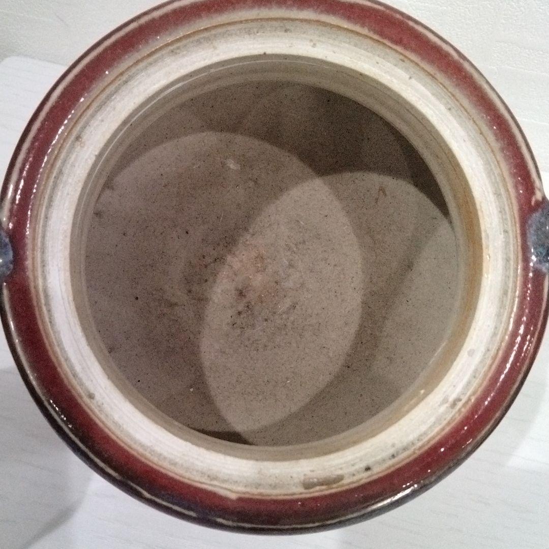 u159　香春焼 在銘 辰砂香炉 仏摘 大振　高さ21.5㎝