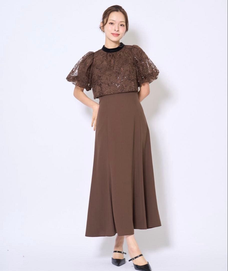 【即日発送/値下不可】ベロアトリミングブラウス×ドレス