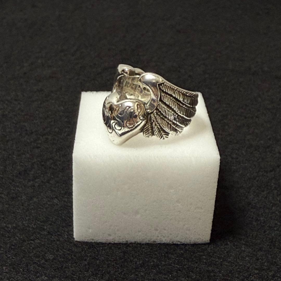 クレイジーピッグ Large heart ＆ wings ring