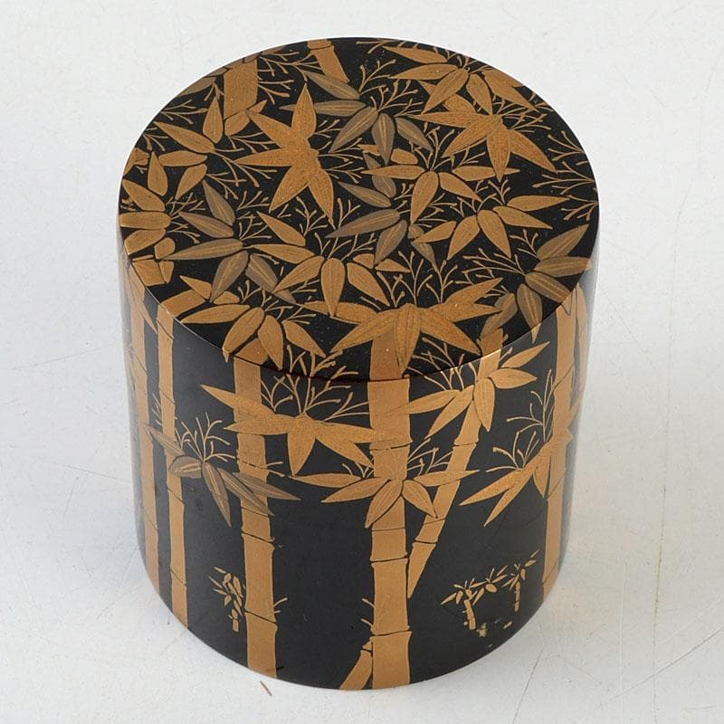 茶道具 高橋峯房作 竹林蒔絵 中棗 共箱 V 9524