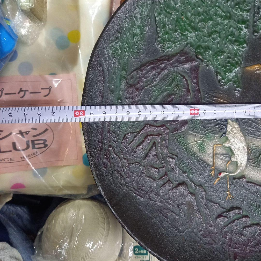 漆器 鶴と山の鋳物皿