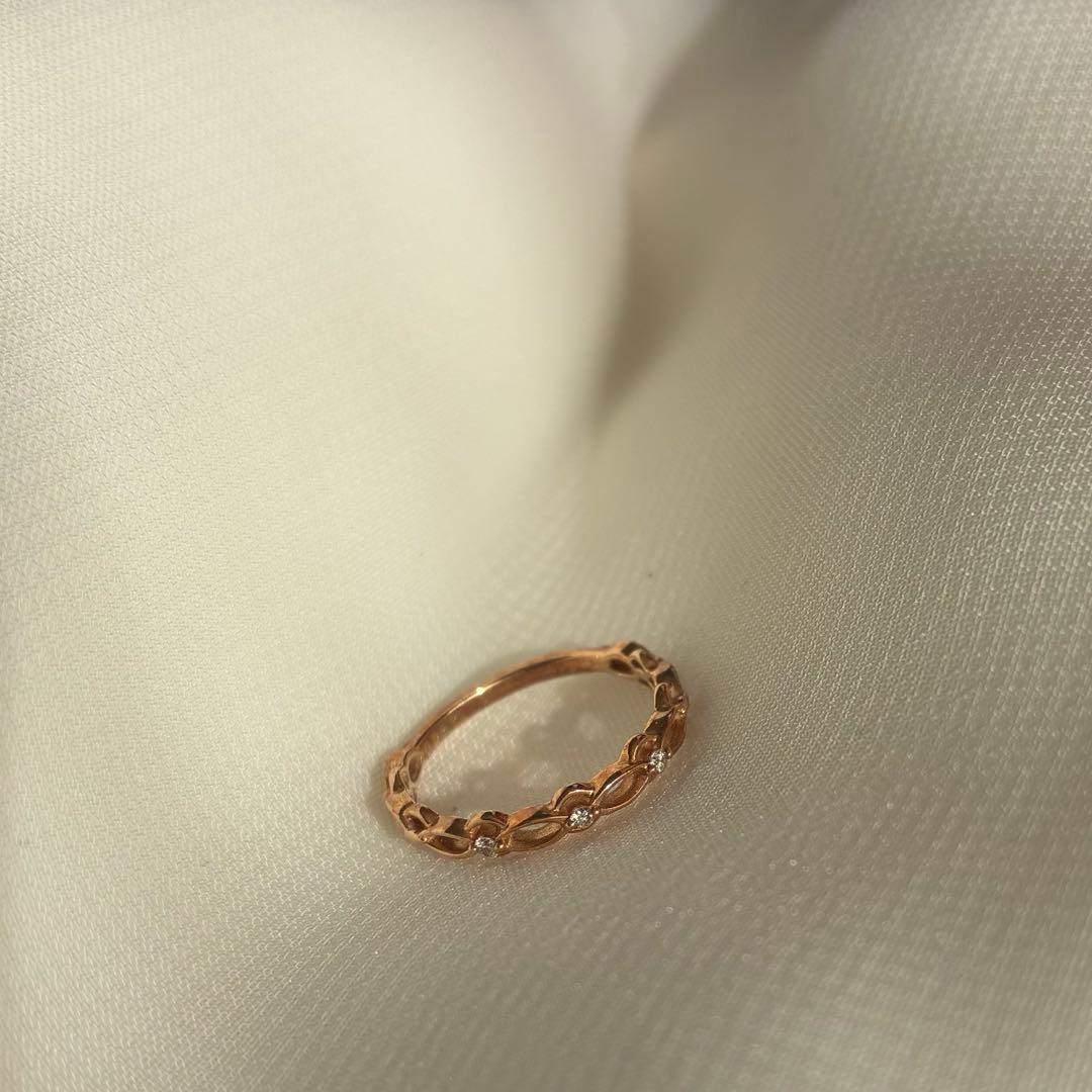 agete ピンキー　３号　ゴールドリング 箱　袋　証明書あり