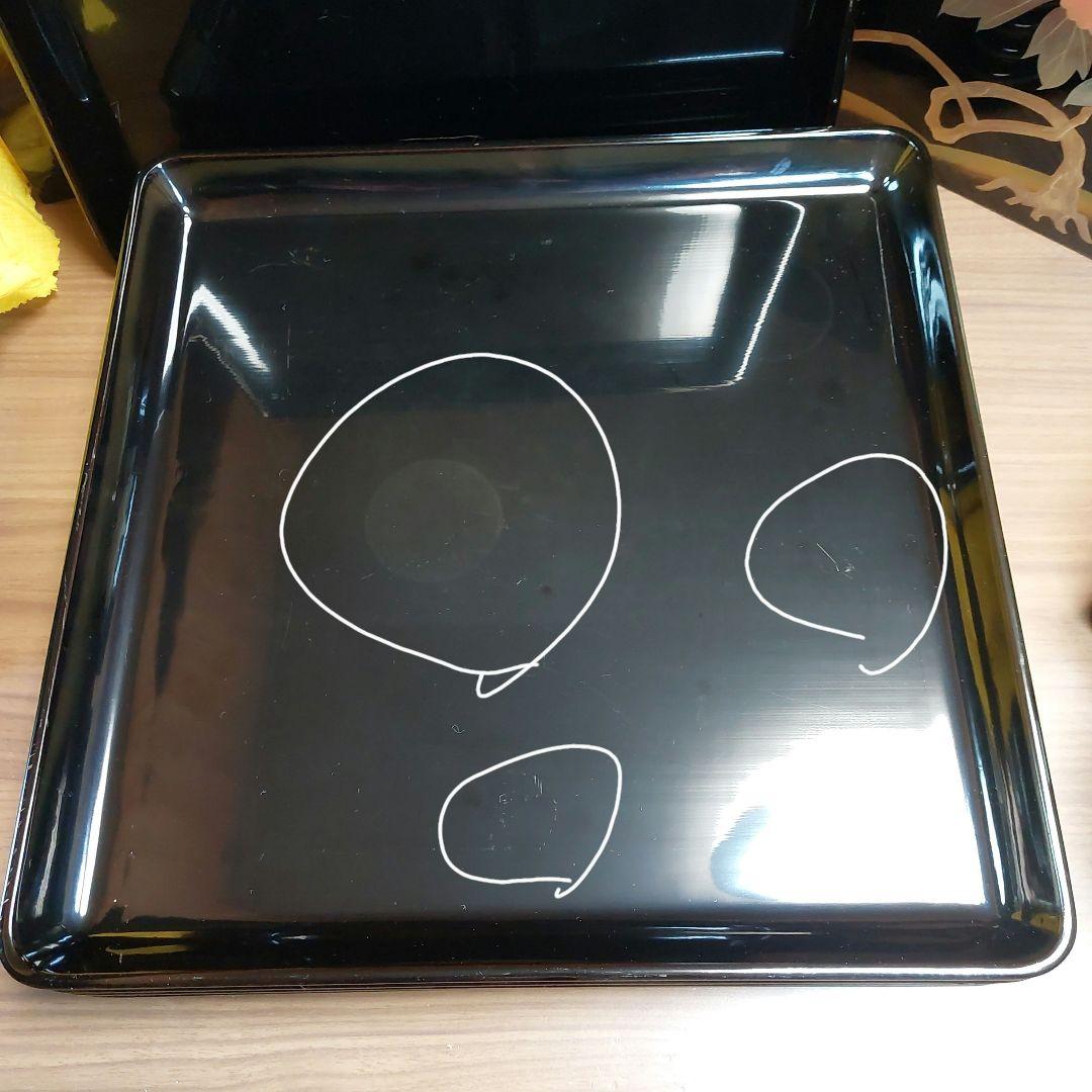 輪島黒塗懐石四方盆五客36×36