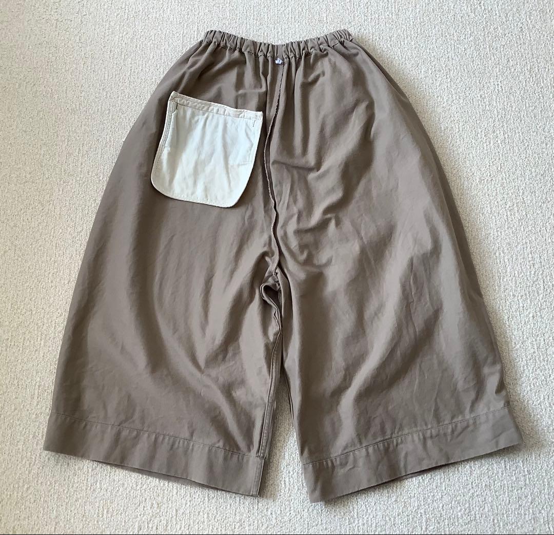 【ゴーシュ】カツラギワイドキュロットパンツ 8分丈 ベージュ