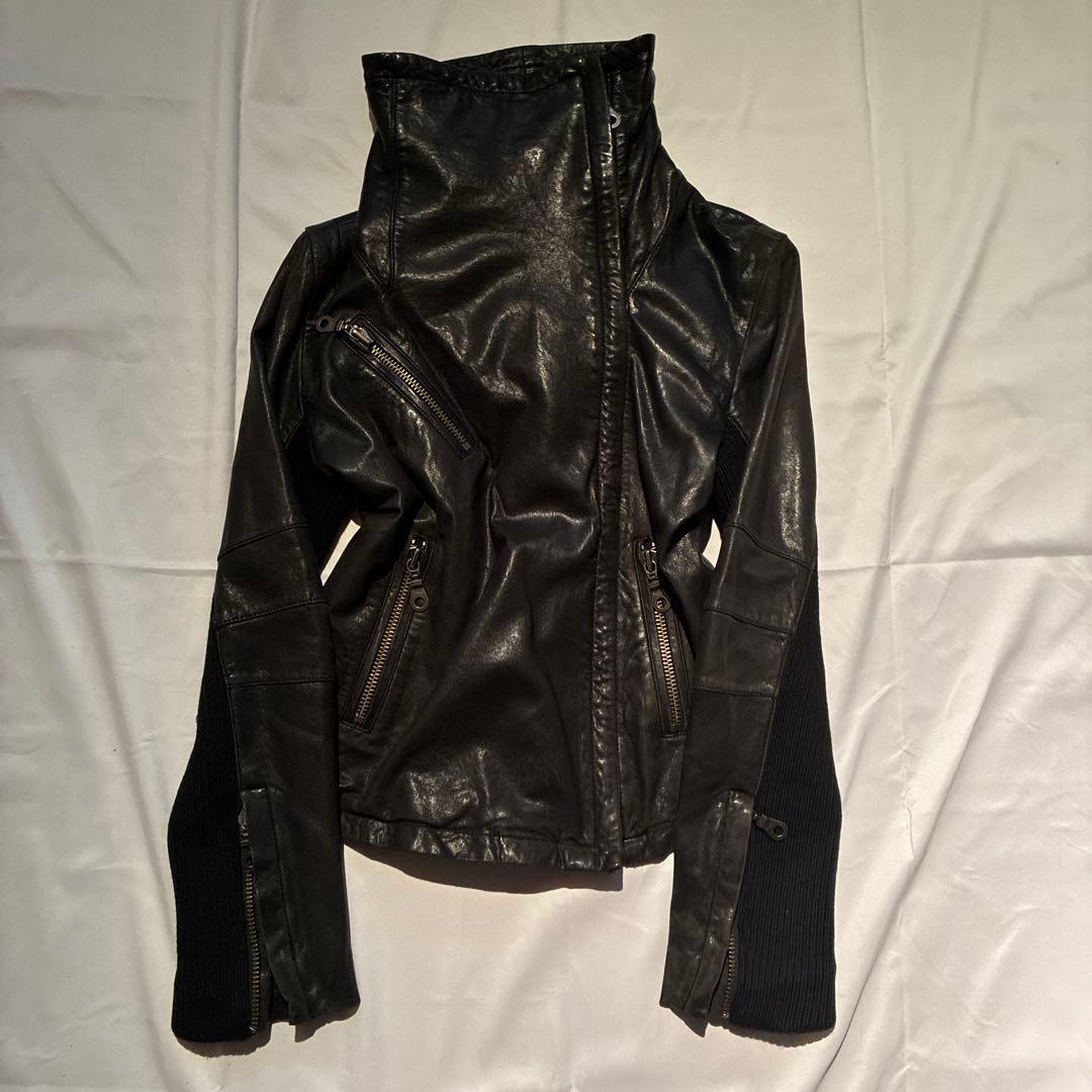 ekam系 羊革 leather jacket 変形 y2k archive - メルカリ