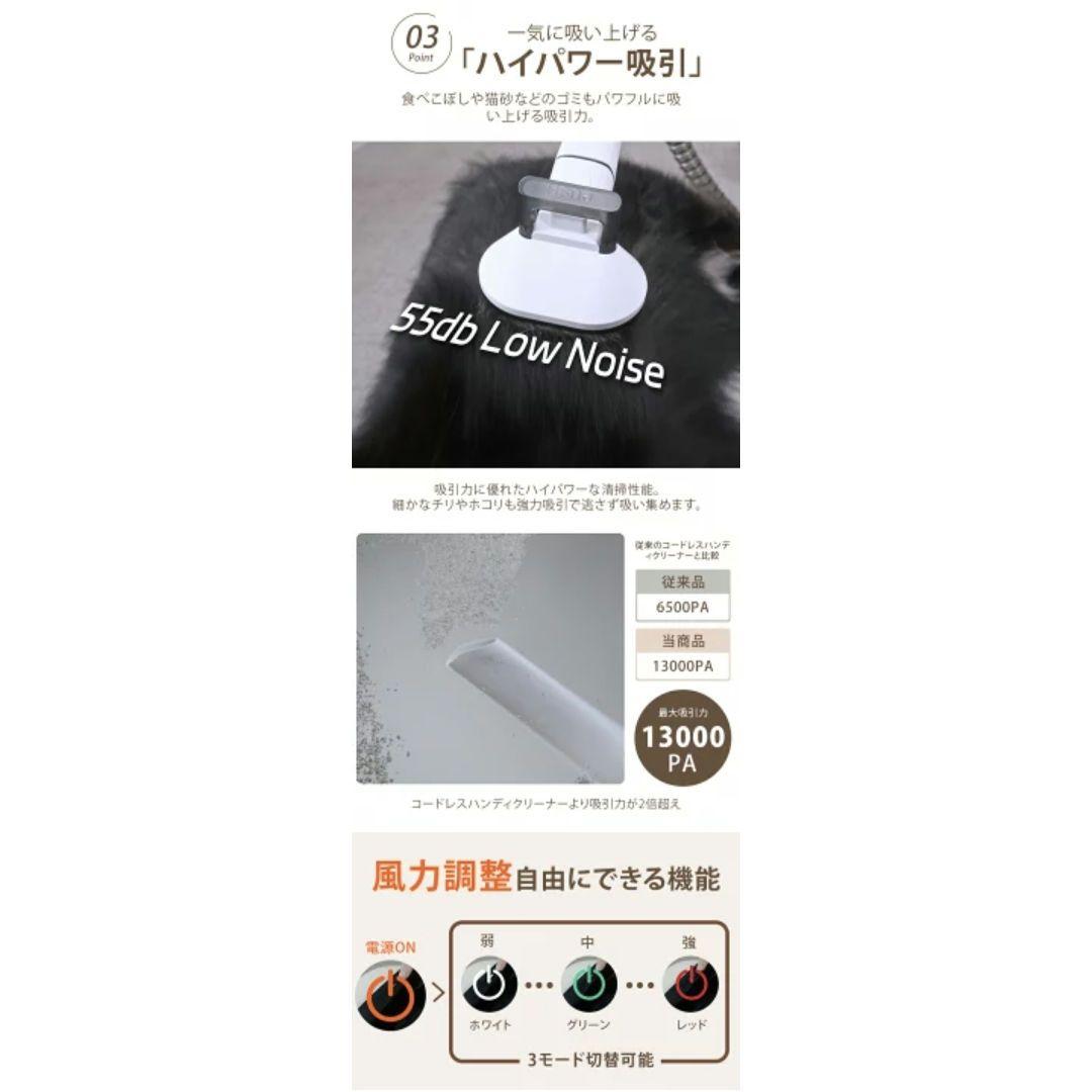 ペットバリカン無線充電式ストレスフリー犬用 猫用 掃除機 5in1 静音 吸引